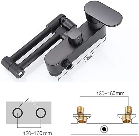 WallMounted Kitchen Faucet with Swivel Spray 2Handle Hot & Cold Water Mixer Black Brass Laundry Sink Tap Dual Function for Kitchen & Laundry Use