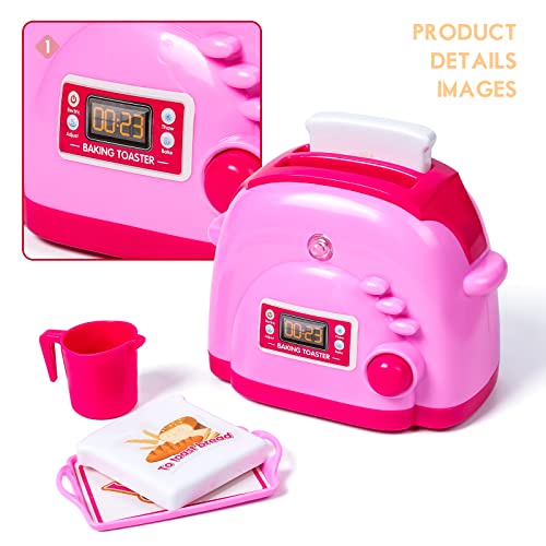 Kitchen Appliances Toy,Kids Kitchen Pretend Play Set,Toaster,Microwave Oven,Refrigerator,Cooking Bench With Realistic Light And Sounds,Cooking Toys Accessories Play Kitchen Set For Kids Boys Girls #TOP1
