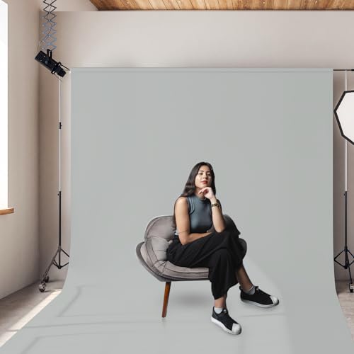 Image of EMART 6x9ft Gray Backdrop for Photography, Large Party Photo Grey Background Curtain Drapes, Washable Polyester Fabric Back Drop Screen Sheet for Birthday Video Studio Portrait Photoshoot