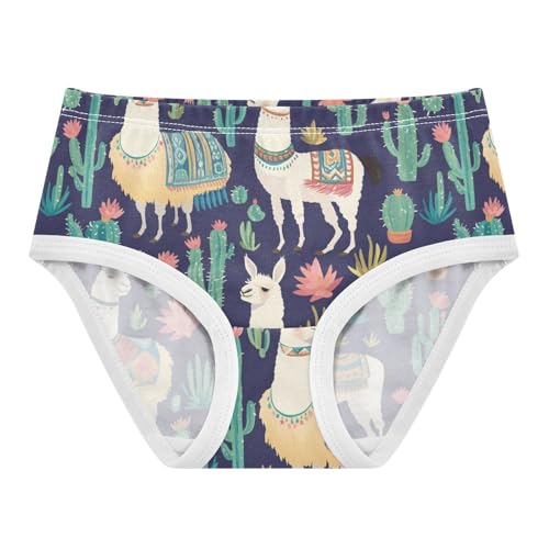 Wusikd Llamas Girls' Underwear Cotton Cacti Girls Briefs Soft Toddler Underwear 2T