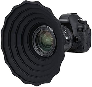 JJC Silicone Lens Hood Anti Reflection for Canon Nikon DSLR Camera Lens External Dia. 73mm~88mm, Glass Window Photography Accessory, Foldable Lens Hood Lens Protector - L