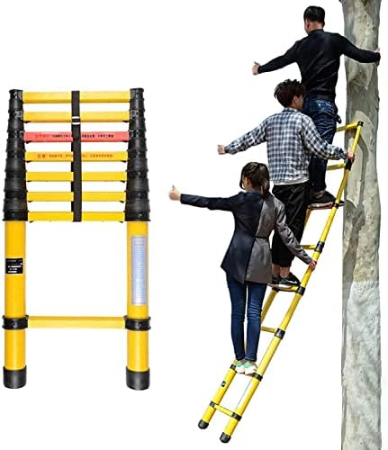 BALAMI Collapsible Insulating Telescoping Ladder Fiberglass Extension Ladder 5m/4.5m/4m/3.5m/3m/2.5m/2m Tall Telescopic Ladders for Home Roof Electrical Work Convenient (Size : 2m/6.6ft)
