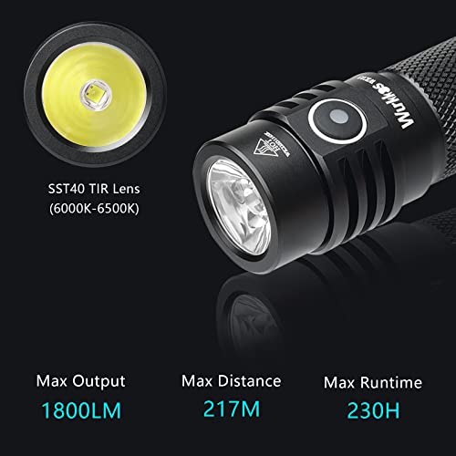Image of Wurkkos TS22 Flashlight High Lumen Rechargeable - 4800 Lumens Super Bright 70.3 HI LED Flashlight USB C Charging IP68 Waterproof Regulated Output for Dog Walking Ramping Emergency Hiking