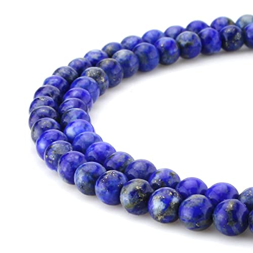 Image of BEADNOVA Blue Lapis Lazuli Beads Natural Crystal Beads Stone Gemstone Round Loose Energy Healing with Crystal Stretch Cord for Jewelry Making (4mm, 90-92pcs)