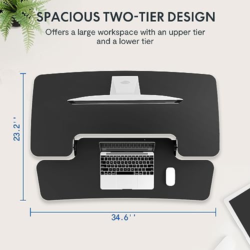 Flexispot CAM27MB 35In Standing Desk Converter Height Adjustable Sit To Stand Up Desk Riser Computer Workstation thumb #3