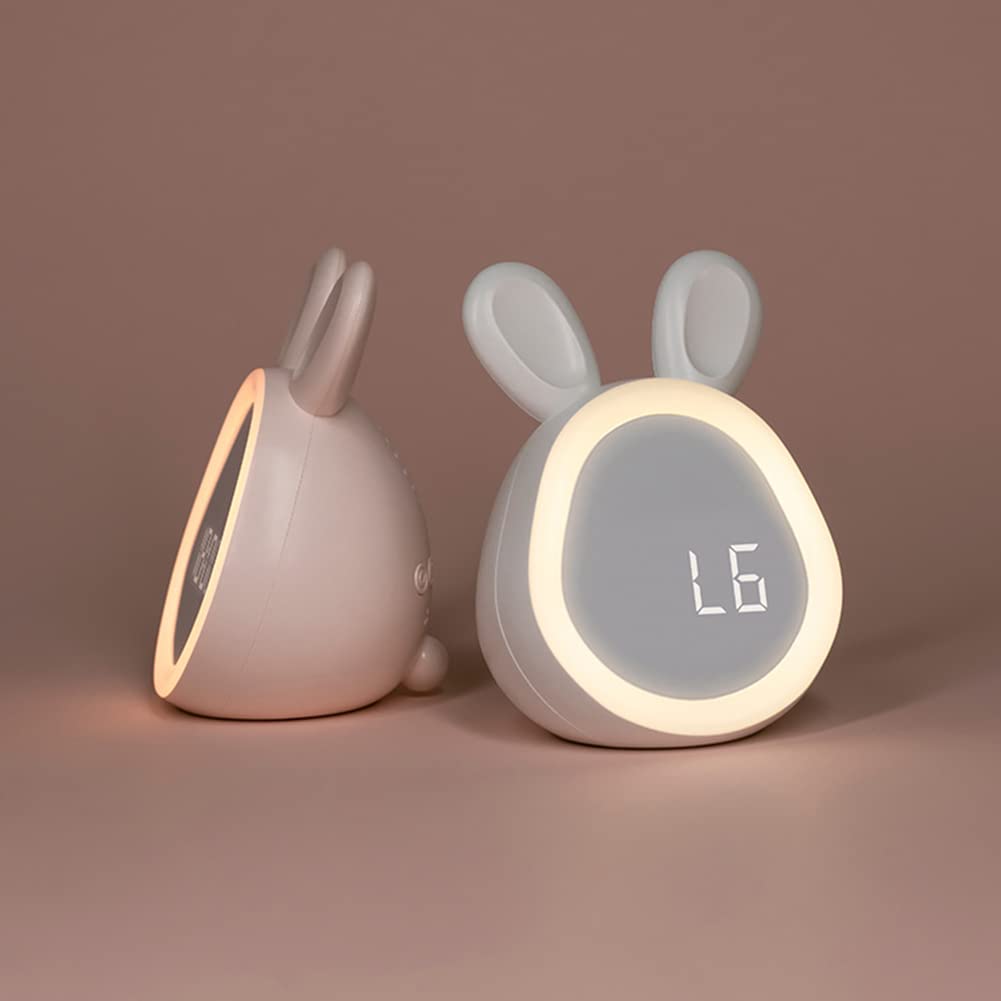 Baby-Nachtlicht Wecker mit Kaninchenlampe, LED-Smart-Nachttischlampe für Babys, Mädchen, Neugeborene - Niedliche Schlafzimmer-Dekoration