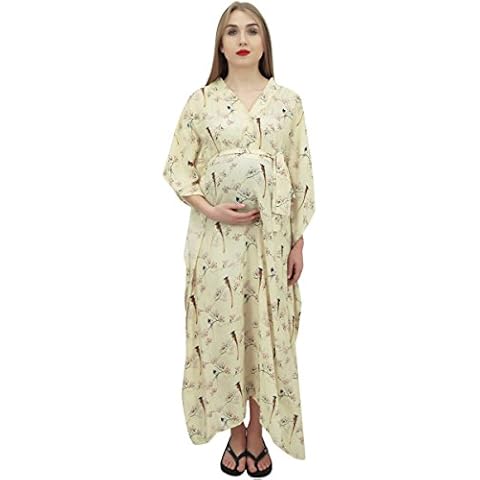 Bimba Maternity Kaftan Dress in Pale Yellow Cover