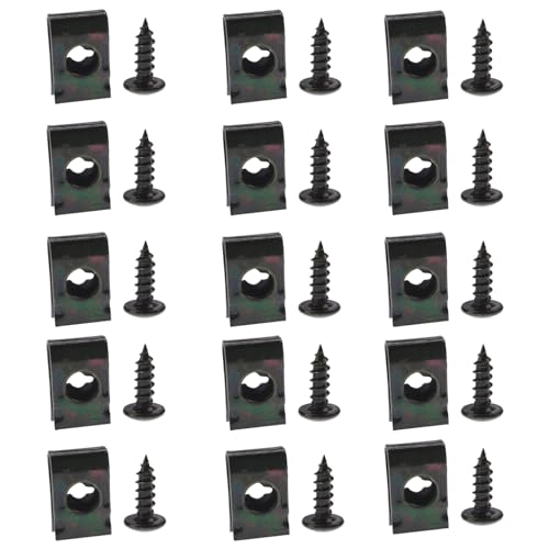 JOYYANGFANG Lot Screw Clips for GY6 Scooter 50-150CC M4X15mm 11x17mm Nut metal 15pcs