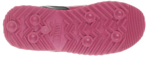 PUMA Roma Flower V Fashion Sneaker (Toddler/Little Kid/Big Kid),Black/Virtual Pink/Team Gold,3 M US Little Kid4