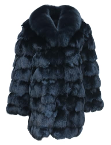 Women's Genuine Fox Fur Coat Long Thick Warm Fur Jacket Winter Coat