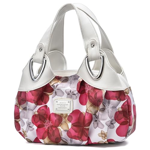 Image of Fashion Vegan Leather Handbag for Women Multi Pocket Large Tote Bags Satchel Printed Purses Soft Hobo Bag