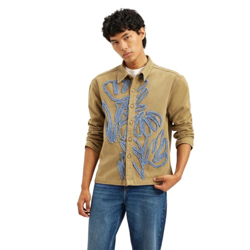 Image of Men's Patchwork Khaki Shacket