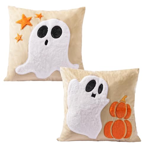 Halloween Ghosts & Pumpkins Pillow Covers - Cozy Fall Decor - Image 5