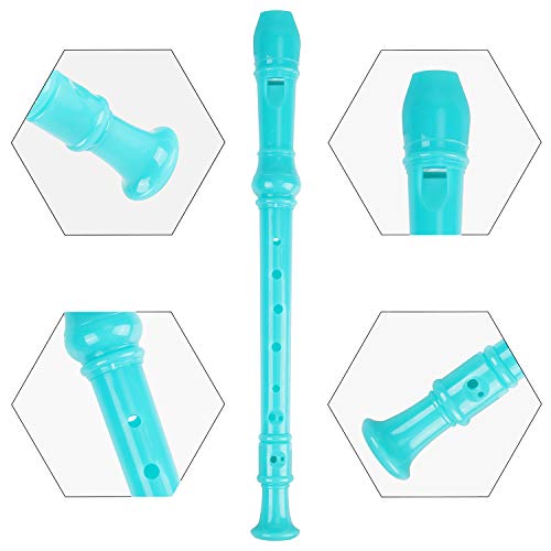 Soprano Recorder Descant Flauta Recorder 8 Hole Abs Clarinet German Style Treble Flute C Key For Kids Children With Fingering Chart Instructions With Cleaning Rod Bag Green #TOP4