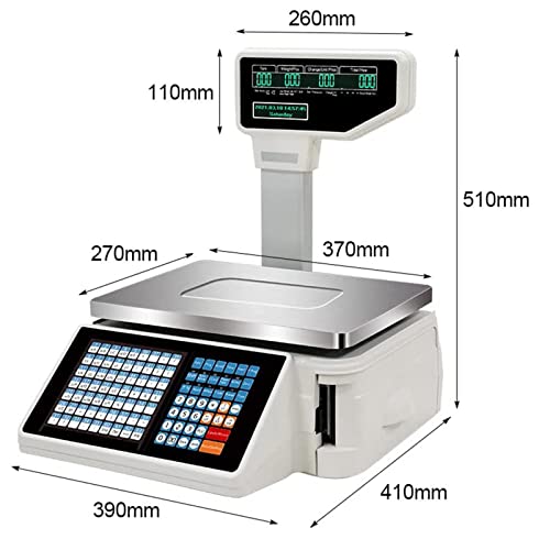 Báscula digital con impresión y doble pantalla LCD miniatura 7