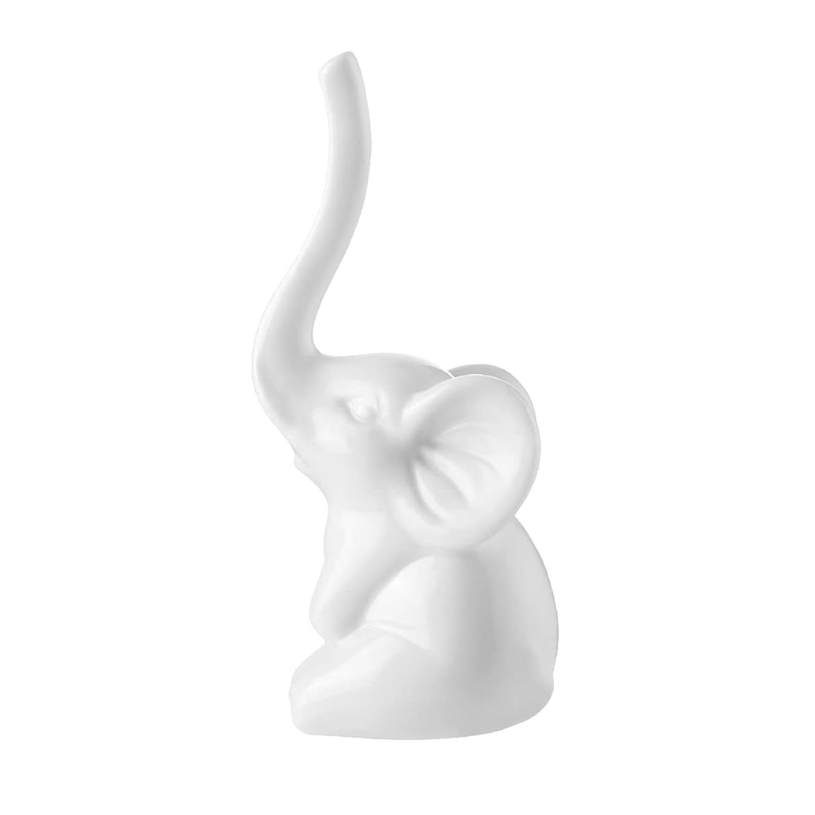 Geardeangloow Porcelain Elephant Statue Ring Holder 1.77X4.72in For Weddings Lightweight