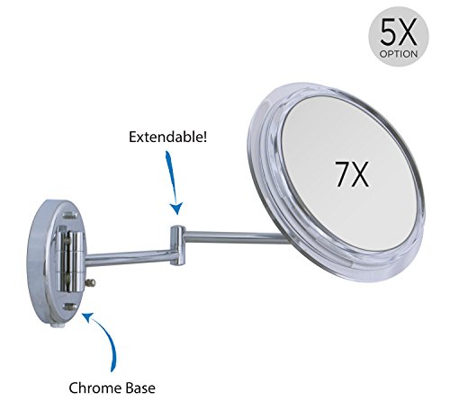 Zadro Wall Mount SURROUND LIGHT Mirror with 7X Magnification, Chrome Finish - Thumbnail 4