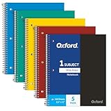 Oxford Cuaderno de espiral de 1 materia, colores primarios surtidos: