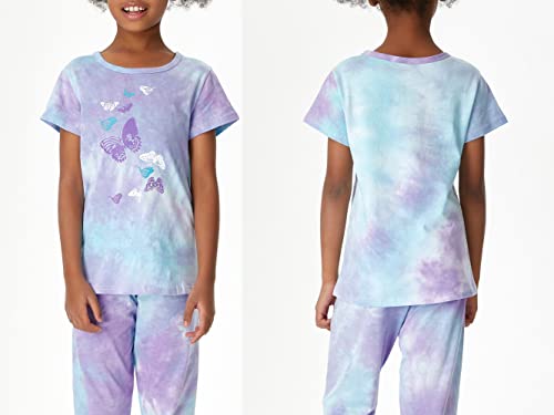 Tebbis Trendy Tie Dye Sleepover Summer Pajamas for Girls -100% Cotton Soft Butterfly Avocado Jammies Size 6-182