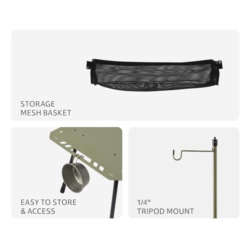 Image of Naturehike Tactical Camping Table with Adjustable Height, Collapsible Table Lightweight with Carry Bag for Camping, Travel expeditions, Hiking, Picnics, BBQs & Beach Trips