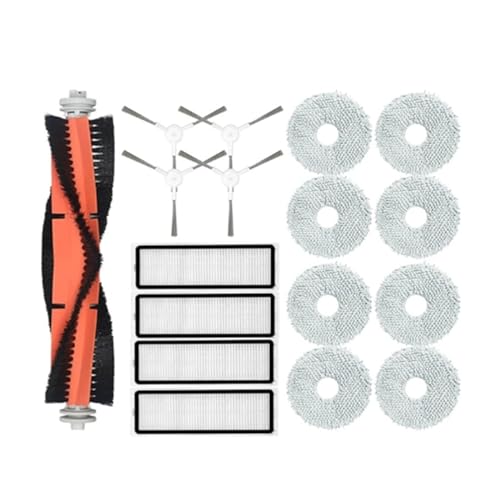 OmEkwa Compatible for Xiaomi S10+ / S10 Plus. Replacement Spare Parts Accessories Main Side Brush Hepa Filter Mop Rag Cloth, Water Tank, tan9983cd00