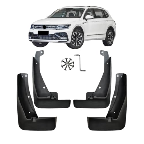 AnJWen Car Mud Flaps for VW Tiguan MK2 R-Line 2016-2023，MudFlaps Mudguards Fender Splash Guards Anti-Collision Front Rear Wheel Protection Accessories