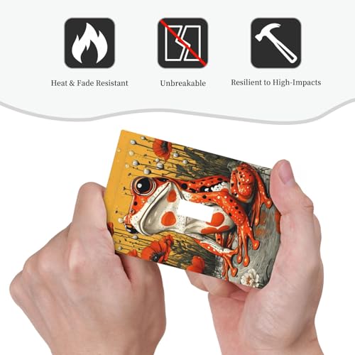 Decorative Light Switch Cover Plate Big Orange Frog Red Floral Wildflower 1 Gang Wall Plate Oversized Single Toggle Wall Cover Plate Jumbo Electrical Switchplate Faceplate