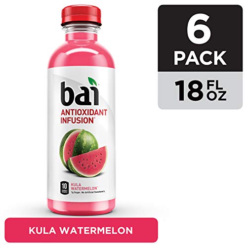 Bai Flavored Water, Kula Watermelon, Antioxidant Infused Drinks, 18 Fluid Ounce Bottles, 6 pack