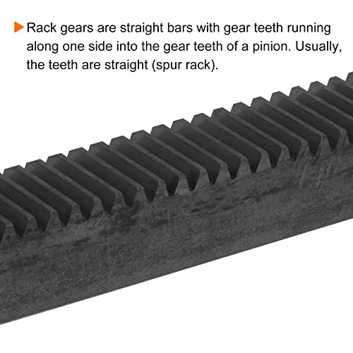 Image of uxcell Steel Gear Rack, 2 Pcs 1.5Mod 500mm x 20mm x 20mm Total 3.3 ft Heavy Duty Straight Linear Spur Rack for Machines Automotive