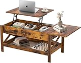 Vendricasa Mesa Elevable Salon, Mesa de Salón Tipo Push-Pull para Salón y Oficina (Marro)