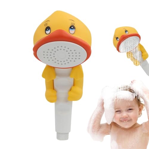 JIEBWCHA Alcachofa de ducha de mano para niños pequeños, pato infantil, 20 x 8,5 cm, accesorio de ducha bebé, cabezal de ducha de pato, cabezal de ducha en forma de pato, juguete de pulverización de