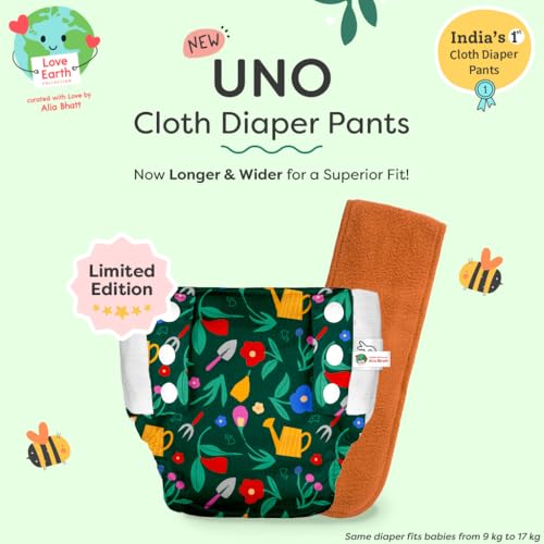 Image of SuperBottoms UNO Pull-up Pant Style Diaper | Cloth Diaper for Babies | Reusable, No Tapes, Easy to Wear, Designed for Active Little Ones | 3M - 3Y | Pack of 3