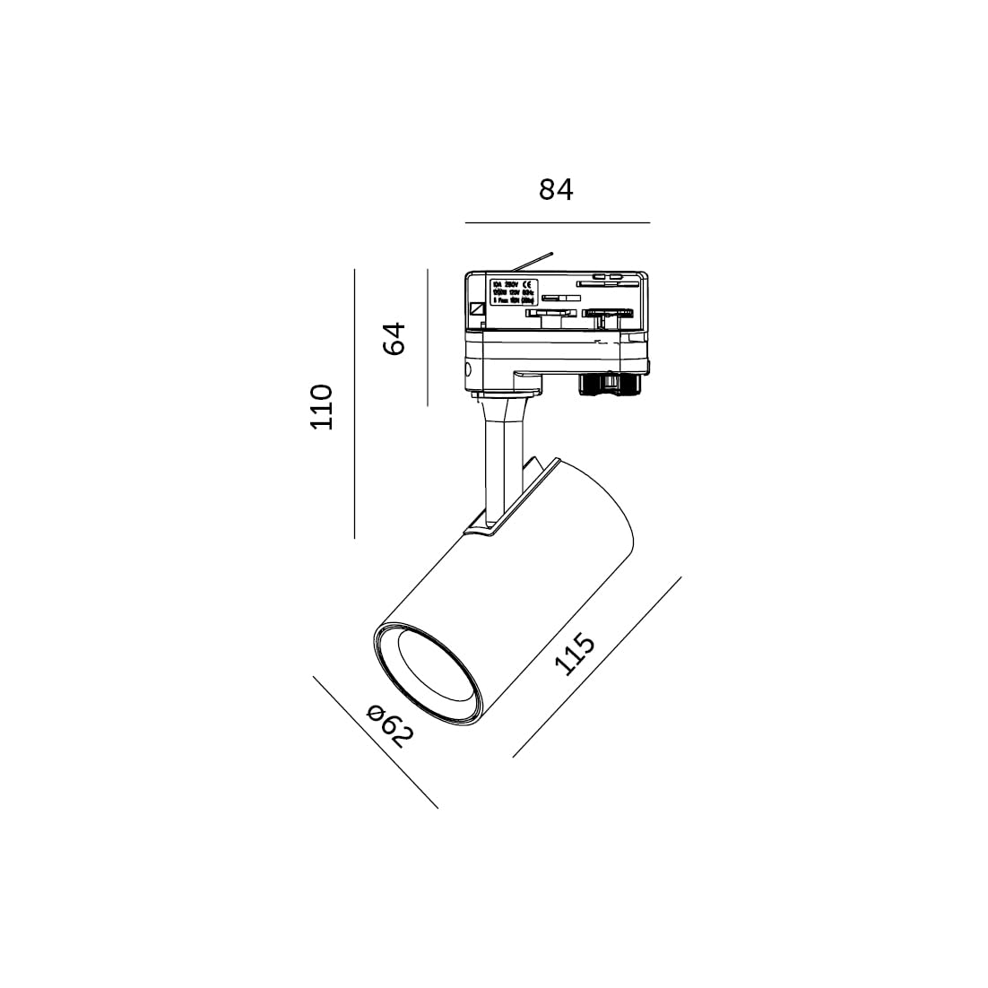 3-Phasen-Schienen-Set NEXTRACK - Schienensystem Komplett-Set mit 6x GU10 Spots und 1m+2m Schiene + Stromversorgung + Kappe + gerader Schalter (Weiß, Schiene 1+2 Meter gerader Stecker)