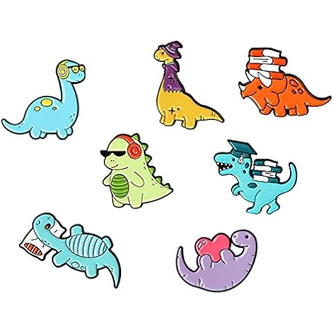 YunZh Cute Enamel pins for Backpacks, Anime cartoon pins for Bags Clothing Jackets Accessory DIY Crafts pin, dinosaur Cover