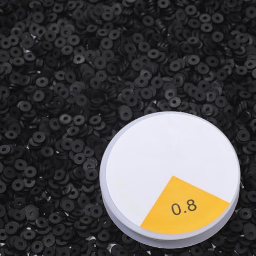 Yochus 4000pcs Black Clay Beads for Jewelry Making6mm Heishi Polymer Flat Round Disc Spacer Beads for Bracelet Necklace Earring DIY Craft