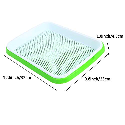Seed Sprouter Tray Seed Germination Tray BPA Free Nursery Tray for Seedling Planting Suit for Garden Home Office (32cm25cm4.5cm-10pcs Without lid) - Thumbnail 4
