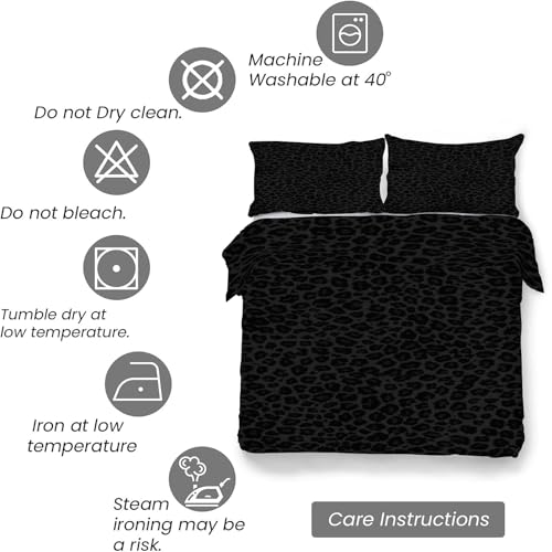 Housse de Couette 160x200 Microfibre Douce Zip Pratique Léopard - 7