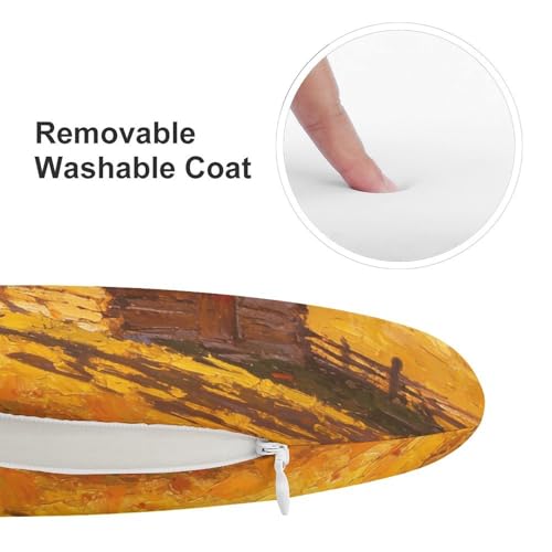 Cojín de asiento redondo acolchado para silla de cocina y suelo con funda lavable 4