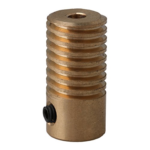 Mxfans Simple Compact 3MM Bore Dia 0.5 Modulus Brass Worm Gear Shaft 20x9.7MM