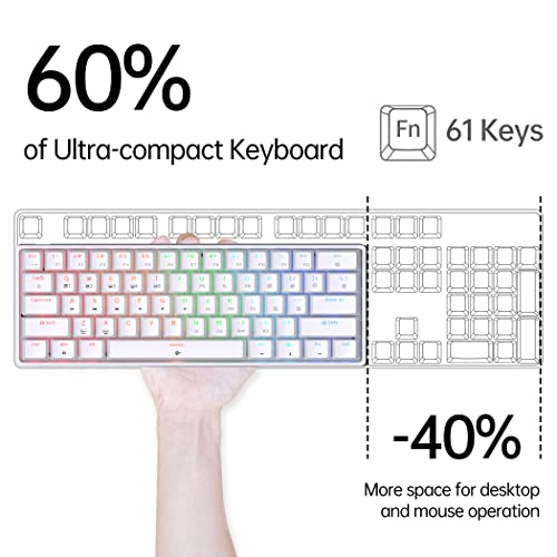 Dierya Dk61E 60% Percent Mechanical Gaming Keyboard, Optical Red Linear Switch, Pbt Keycap, Rgb Backlit, Waterproof, Wired Usb C Mechanical Keyboard With Full Keys Programmable #TOP1