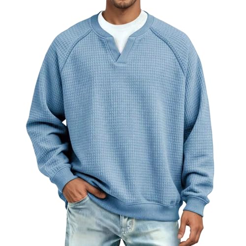 Sweat-shirt homme col rond manches longues effet double épaisseur fluide