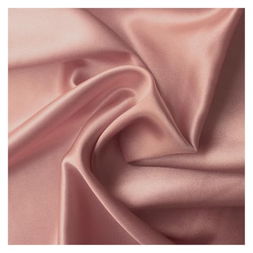 Tissu en satin de soie extensible au mètre marron clair pour robe de bal