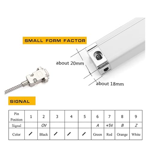 Sensor de Regla Lineal 5um Encoder Digital KA-500 370mm miniatura 4