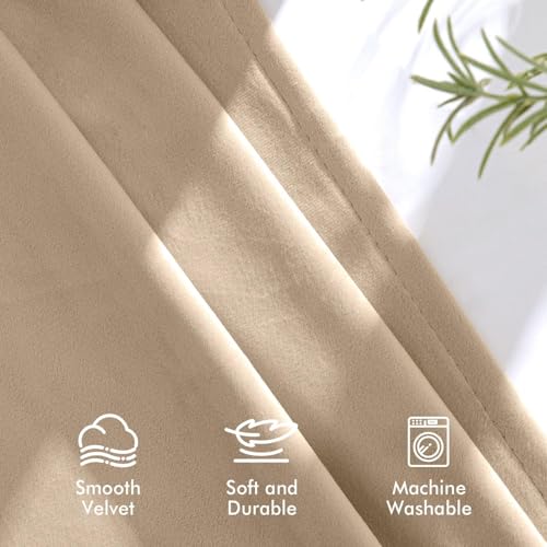 Rideau Occultant Chambre Velours Beige Isolant Anti Lumière