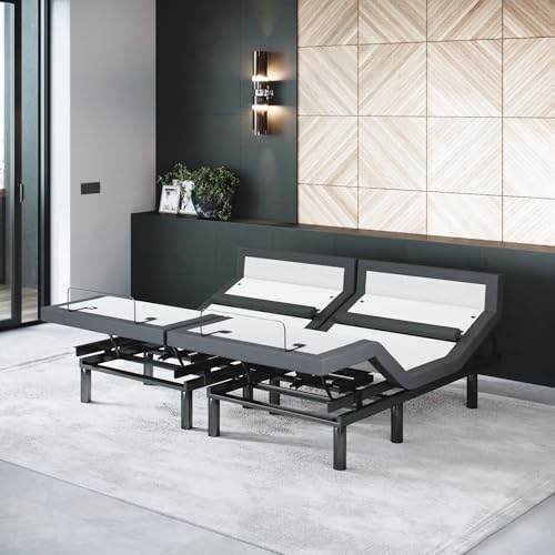 Image of Sven & Son Bliss Adjustable Bed Base-Frame Only, Head and Foot Lift, Lumbar Support, Head-Pillow-Tilt, Massage, Under-Bed Lights, USB, Memory Positions, Zero Gravity - King
