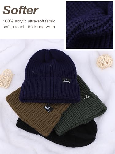 Cooraby 4 Packs Kids Knitted Baby Beanie Hats Toddler Winter Bonnet Soft Warm Knit Hats Caps for Boys Girls4