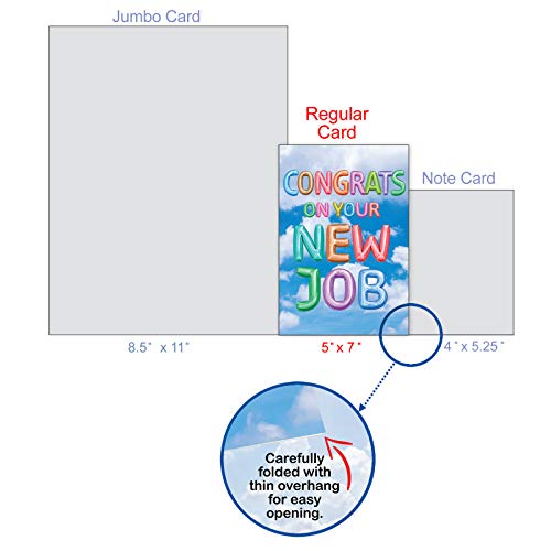 The Best Card Company - New Job Card With Envelope - Employment Congratulations Greeting (Not 3D Or Raised) - Inflated Messages New Job C5651Rnjg #TOP3