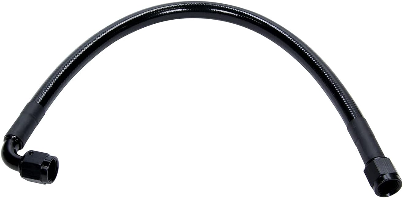 Allstar Performance Coated Braided Line 12in #6 Hose -6 Str/-6 90 Deg