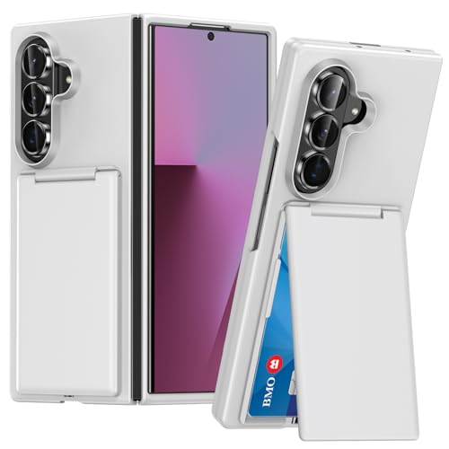 Coque Galaxy Z Fold 7 blanche avec porte-cartes et béquille