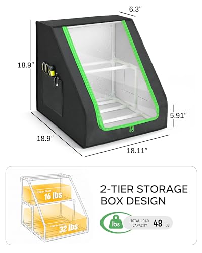 FANGSUN 3D Printer Filament Storage Box – Holds Up to 21 Spools, 2-Tier Filament Rack and Organizer Box with Stable Trapezoid Frame and Pockets for 3D Printing Enthusiasts in Home, Studio, or Workshop - Thumbnail 5